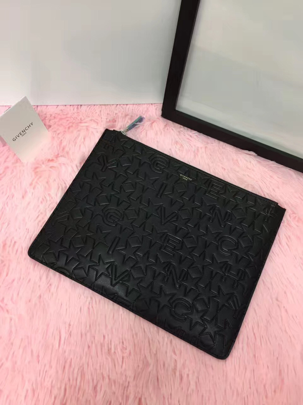 17/18AW GIVENCHY ジバンシィスーパーコピー ゴールドロゴ・スターエンボス・クラッチバッグ BK0607 2106 001